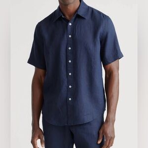 Quince 100% European Linen Short Sleeve Shirt Navy Men’s Size XXL New With Tags